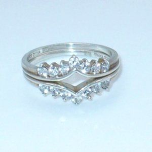 QVC Diamonique Sterling Silver Ring Guards Size 9